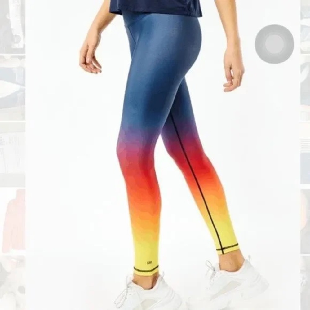 NWT Splits59 Navy/Crimson Ombré Kinney High Waisted Rise Leggings XS $104 - Picture 2 of 4